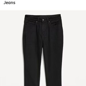 Old Navy Curvy Extra High-Rise Straight Black Jeans with secret-smooth pockets